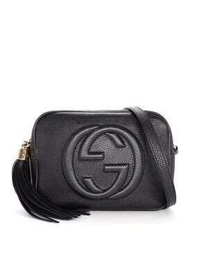 Gucci Shoulder Bag Interlocking G Soho Disco Black Calfskin
